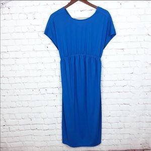 ASOS | Royal Blue Midi Sheath Dress with Back Cut Out | Size 6